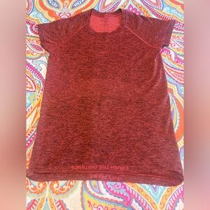 Lululemon Swiftly Tech Short Sleeve Running Top Heathered Red Size 10